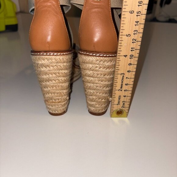 TORY BURCH FRIEDA ESPADRILLE in NATURAL JUTE LEATHER size 6.5 - Picture 8 of 10